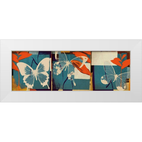 Butterflies Viola White Modern Wood Framed Art Print by NOAH