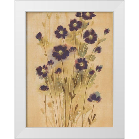 Aubergine Elegance White Modern Wood Framed Art Print by MARIA