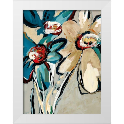 Blooming Blue II White Modern Wood Framed Art Print by Maritz, Angela