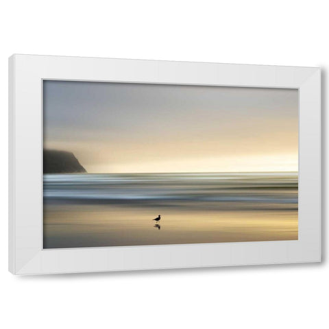 Morning Visit White Modern Wood Framed Art Print by Pelkey, Marvin