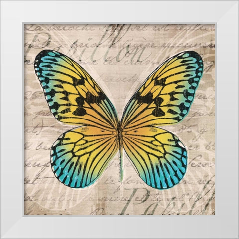 Butterflies I White Modern Wood Framed Art Print by Venter, Tandi