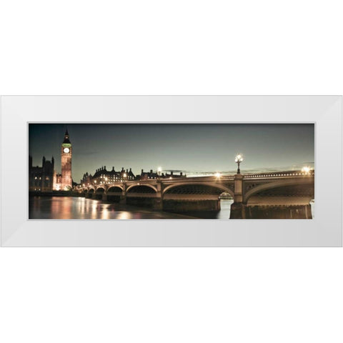 London Lights White Modern Wood Framed Art Print by Frank, Assaf