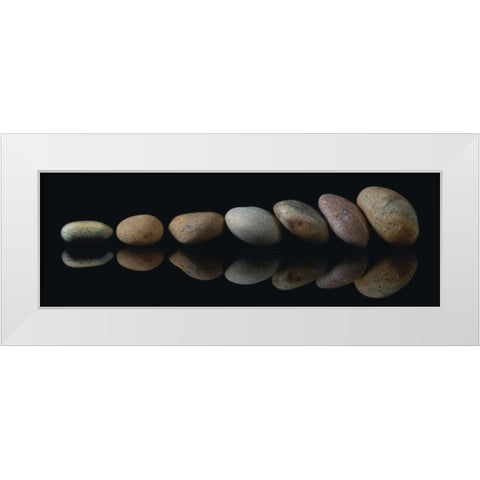 Lean On Me White Modern Wood Framed Art Print by Frank, Assaf
