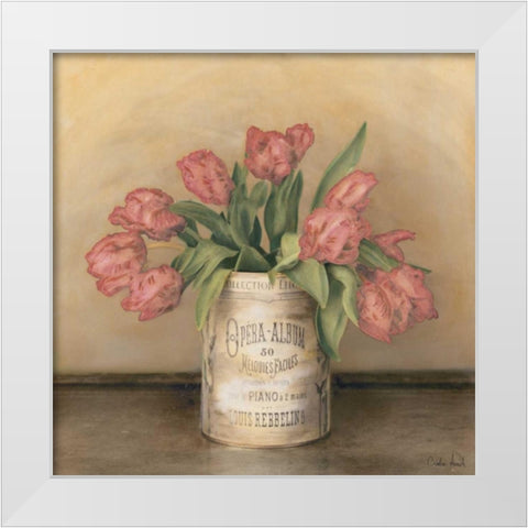 Royal Tulips White Modern Wood Framed Art Print by Atria, Cristin
