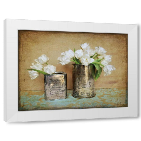 Vintage Tulips I White Modern Wood Framed Art Print by Atria, Cristin