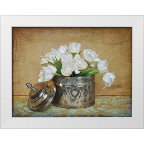 Vintage Tulips II White Modern Wood Framed Art Print by Atria, Cristin