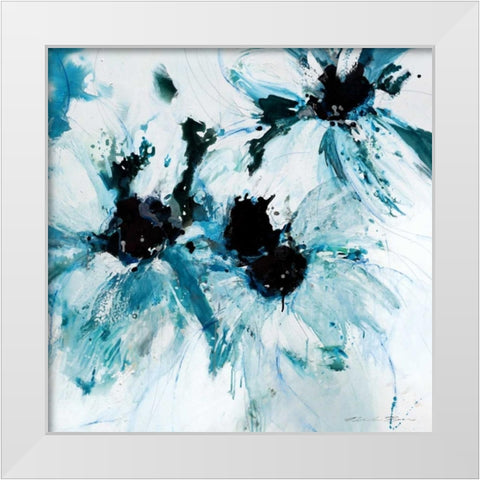 Blue Crush II White Modern Wood Framed Art Print by Barnes, Natasha