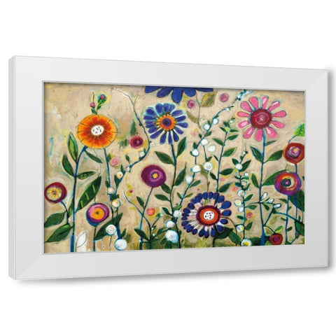 Garden Party White Modern Wood Framed Art Print by Eider, Georgia