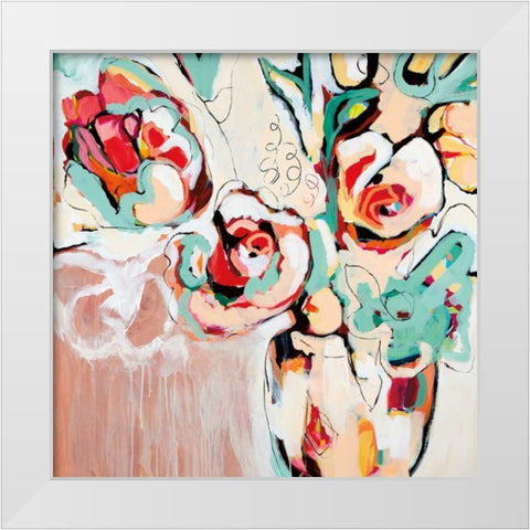 Subtle Flourish White Modern Wood Framed Art Print by Maritz, Angela