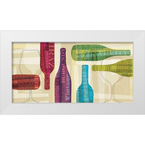 All Bottled Up White Modern Wood Framed Art Print by Venter, Tandi