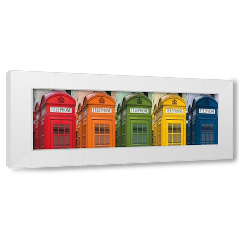 Hello London White Modern Wood Framed Art Print by Frank, Assaf