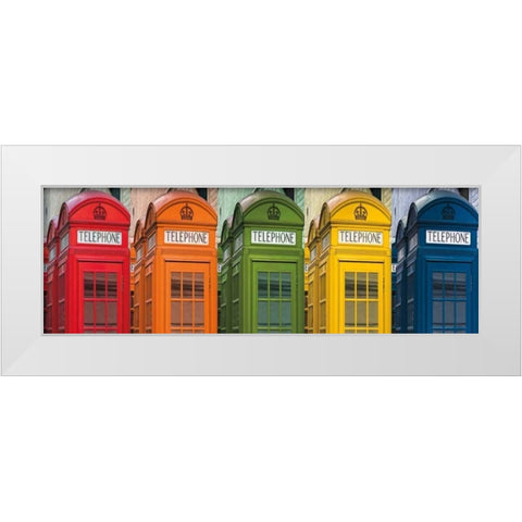 Hello London White Modern Wood Framed Art Print by Frank, Assaf
