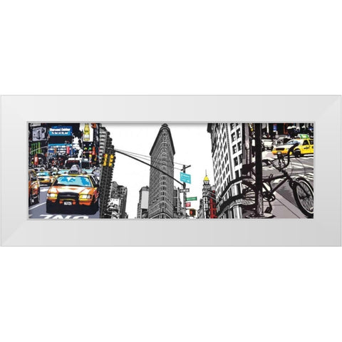 New York White Modern Wood Framed Art Print by Fairbrother, Jo