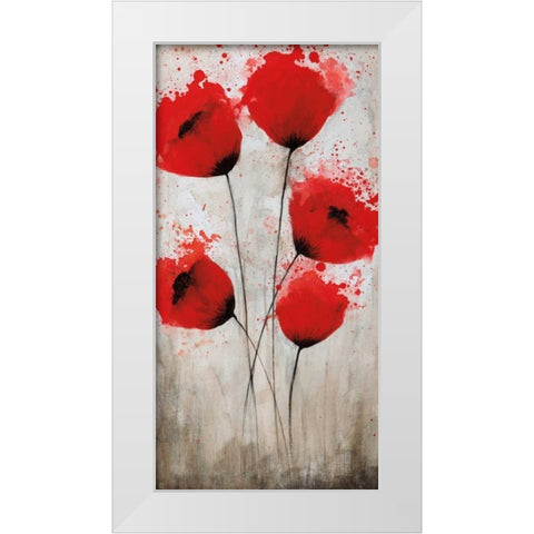 Luminous Crimson I White Modern Wood Framed Art Print by Brink, Catherine