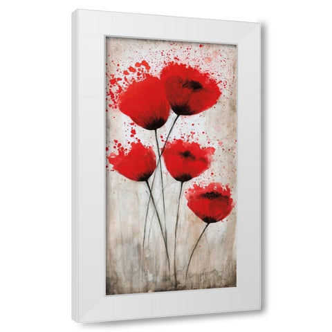 Luminous Crimson II White Modern Wood Framed Art Print by Brink, Catherine