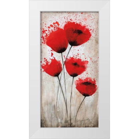 Luminous Crimson II White Modern Wood Framed Art Print by Brink, Catherine