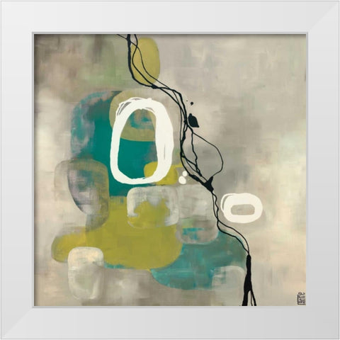 Jade Retro White Modern Wood Framed Art Print by Maitland, Laurie