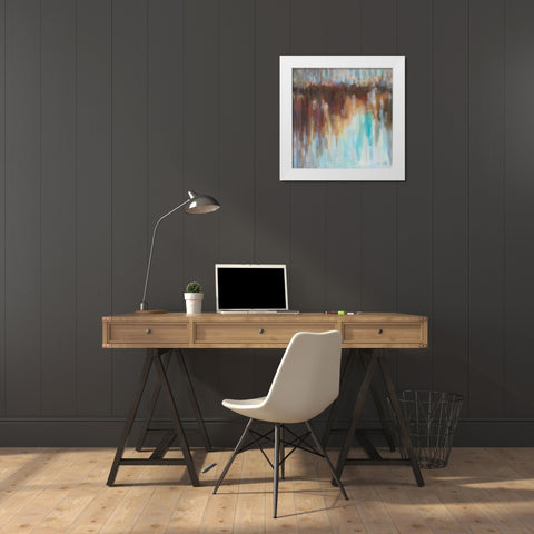 Lights on the Harbour White Modern Wood Framed Art Print by Parker, Karen Lorena