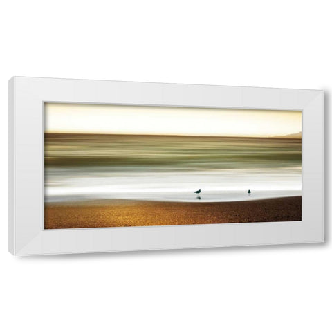 Golden Shores White Modern Wood Framed Art Print by Pelkey, Marvin