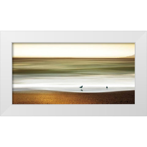 Golden Shores White Modern Wood Framed Art Print by Pelkey, Marvin