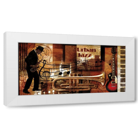 Urban Jazz White Modern Wood Framed Art Print by Robert , Paul