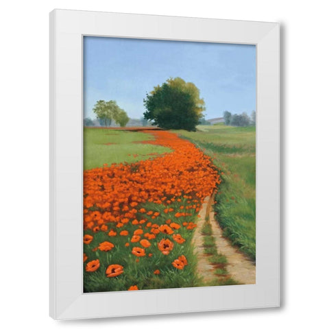 Poppy Field White Modern Wood Framed Art Print by Peterson, Julie