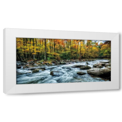 Painted Autumn White Modern Wood Framed Art Print by Burt, D.
