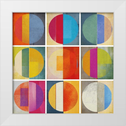 Pattern Tiles I White Modern Wood Framed Art Print by NOAH