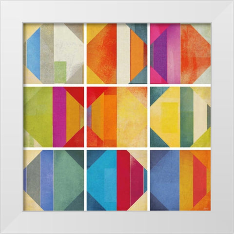 Pattern Tiles II White Modern Wood Framed Art Print by NOAH