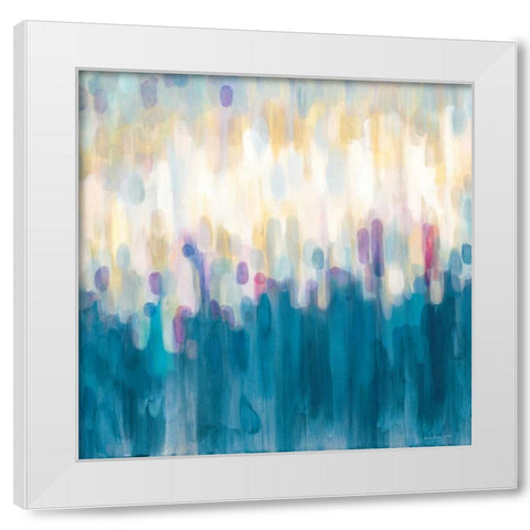 Drops of Indigo White Modern Wood Framed Art Print by Parker, Karen Lorena