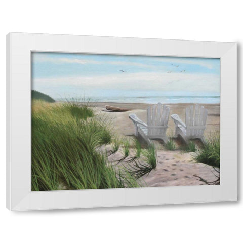 Perfect Spot on the Beach White Modern Wood Framed Art Print by Peterson, Julie