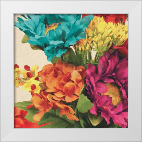Pop Art Flowers I White Modern Wood Framed Art Print by Anderson, Jocelyn