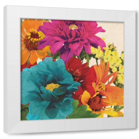 Pop Art Flowers II White Modern Wood Framed Art Print by Anderson, Jocelyn