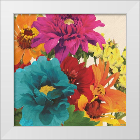 Pop Art Flowers II White Modern Wood Framed Art Print by Anderson, Jocelyn