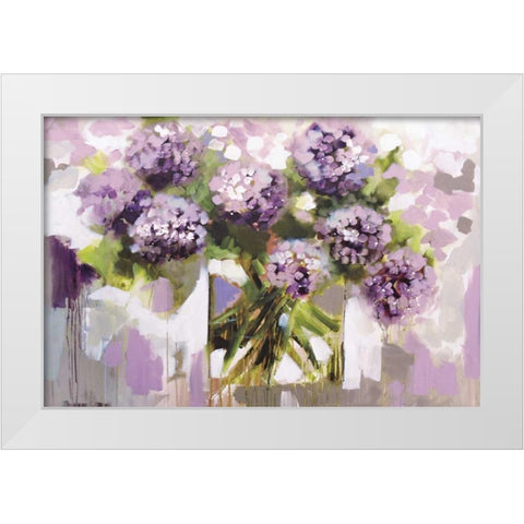 Blush Hydrangea White Modern Wood Framed Art Print by Brooks, Amanda J.