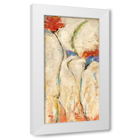 Flores II White Modern Wood Framed Art Print by Santos, Nancy Villarreal