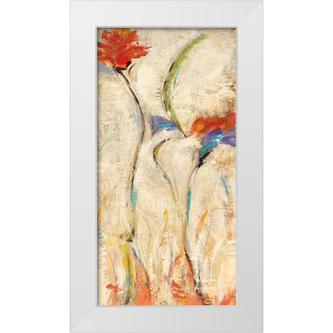 Flores II White Modern Wood Framed Art Print by Santos, Nancy Villarreal