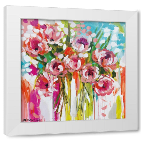 Sunburst Symphony White Modern Wood Framed Art Print by Brooks, Amanda J.