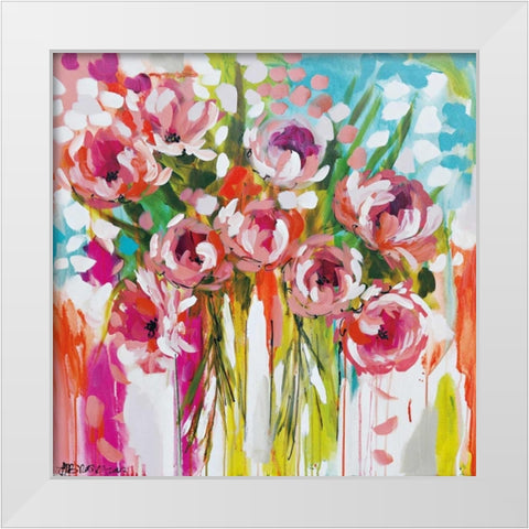 Sunburst Symphony White Modern Wood Framed Art Print by Brooks, Amanda J.