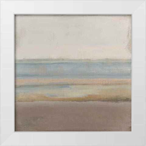 Beach White Modern Wood Framed Art Print by Maria