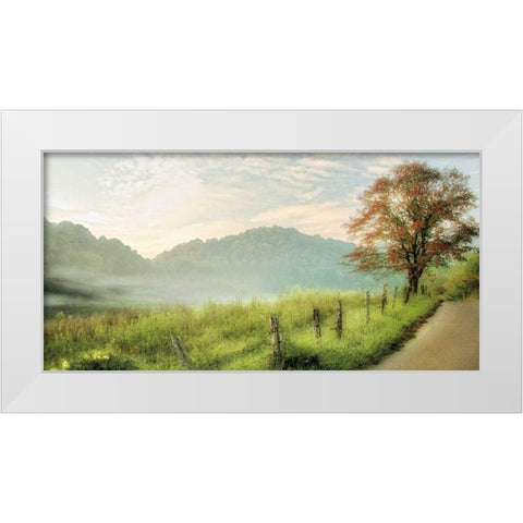 Autumns Aproach White Modern Wood Framed Art Print by Burt, D.