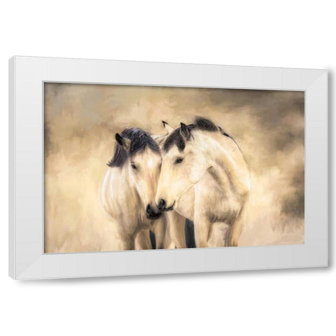 Sisters White Modern Wood Framed Art Print by Caro, Wendy