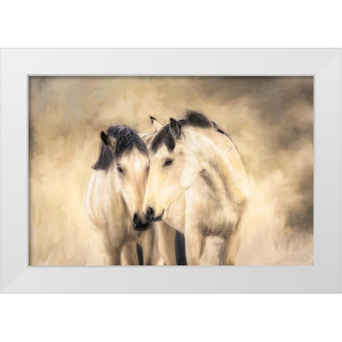 Sisters White Modern Wood Framed Art Print by Caro, Wendy