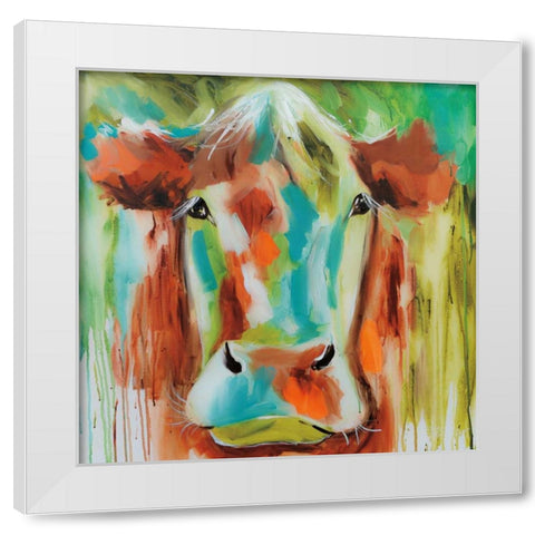 Misty Pasture White Modern Wood Framed Art Print by Brooks, Amanda J.
