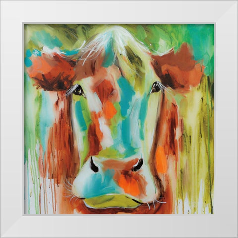 Misty Pasture White Modern Wood Framed Art Print by Brooks, Amanda J.