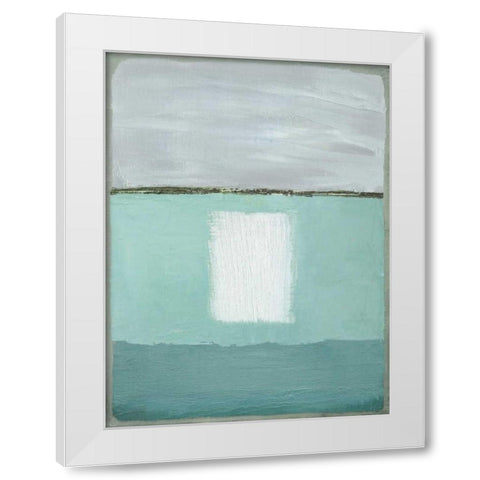 Azure Blue II White Modern Wood Framed Art Print by Gold, Caroline