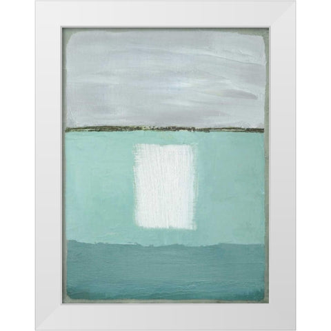 Azure Blue II White Modern Wood Framed Art Print by Gold, Caroline