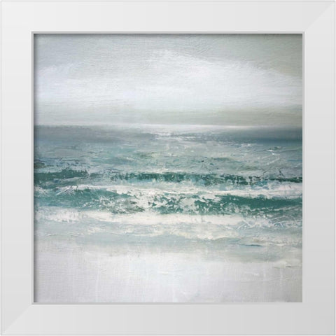 Waves White Modern Wood Framed Art Print by Gold, Caroline