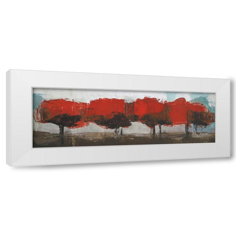 Fall Row White Modern Wood Framed Art Print by Shire, Martin