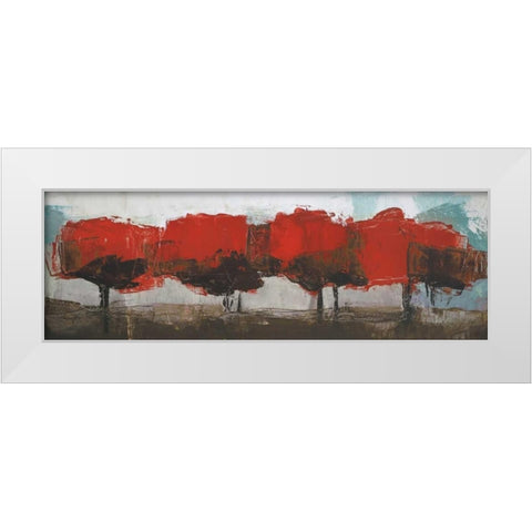 Fall Row White Modern Wood Framed Art Print by Shire, Martin